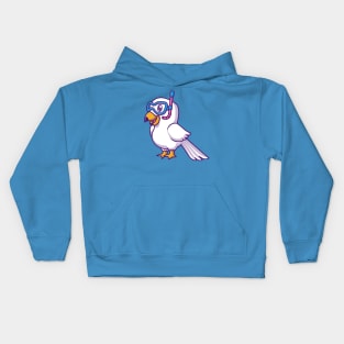 Cute Arabian Falcon Snorkeling Cartoon Kids Hoodie